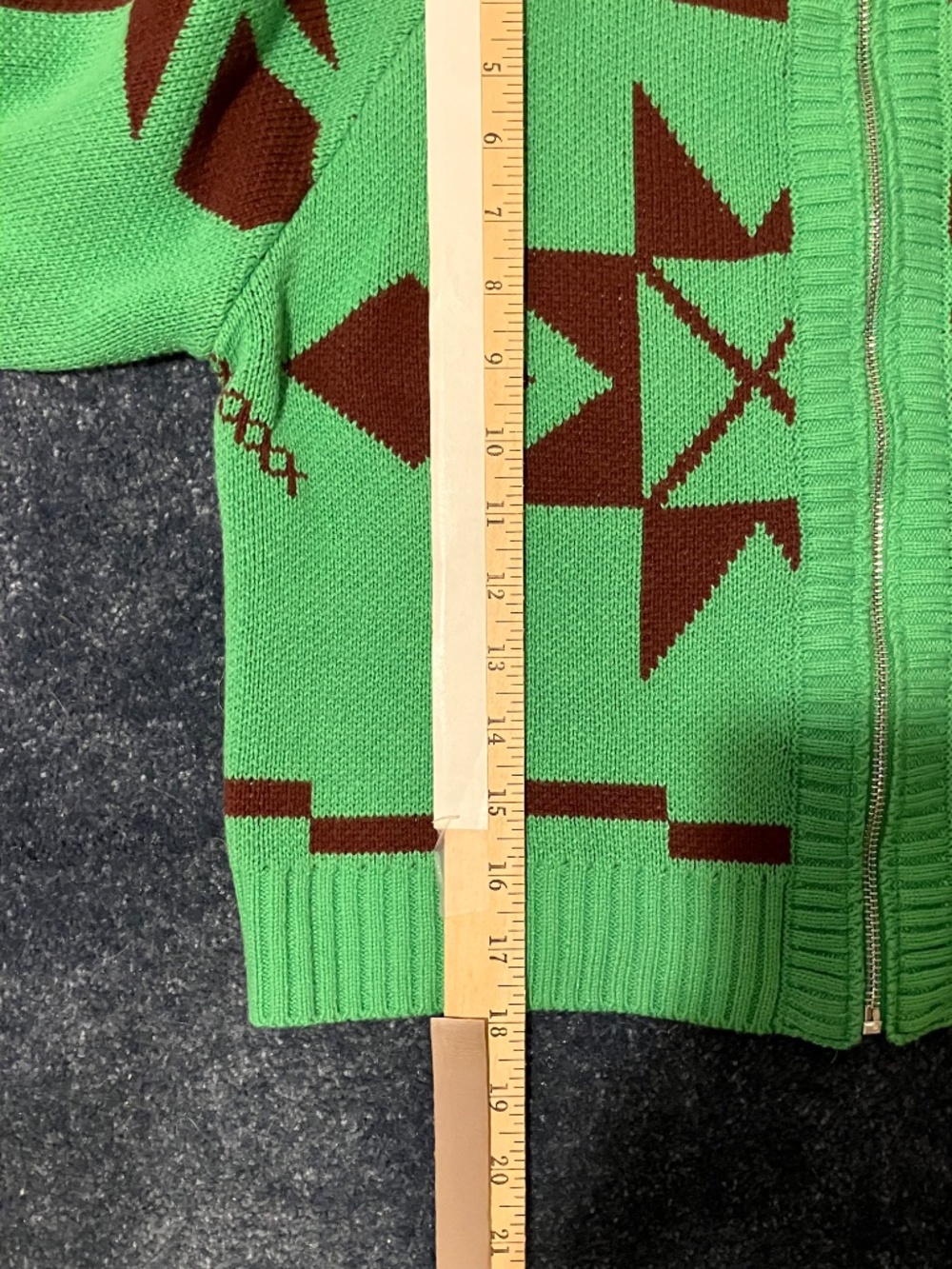 L.A. Hearts Geometric Knit Zip Cardigan Sweater (Large) - Picture 7 of 10